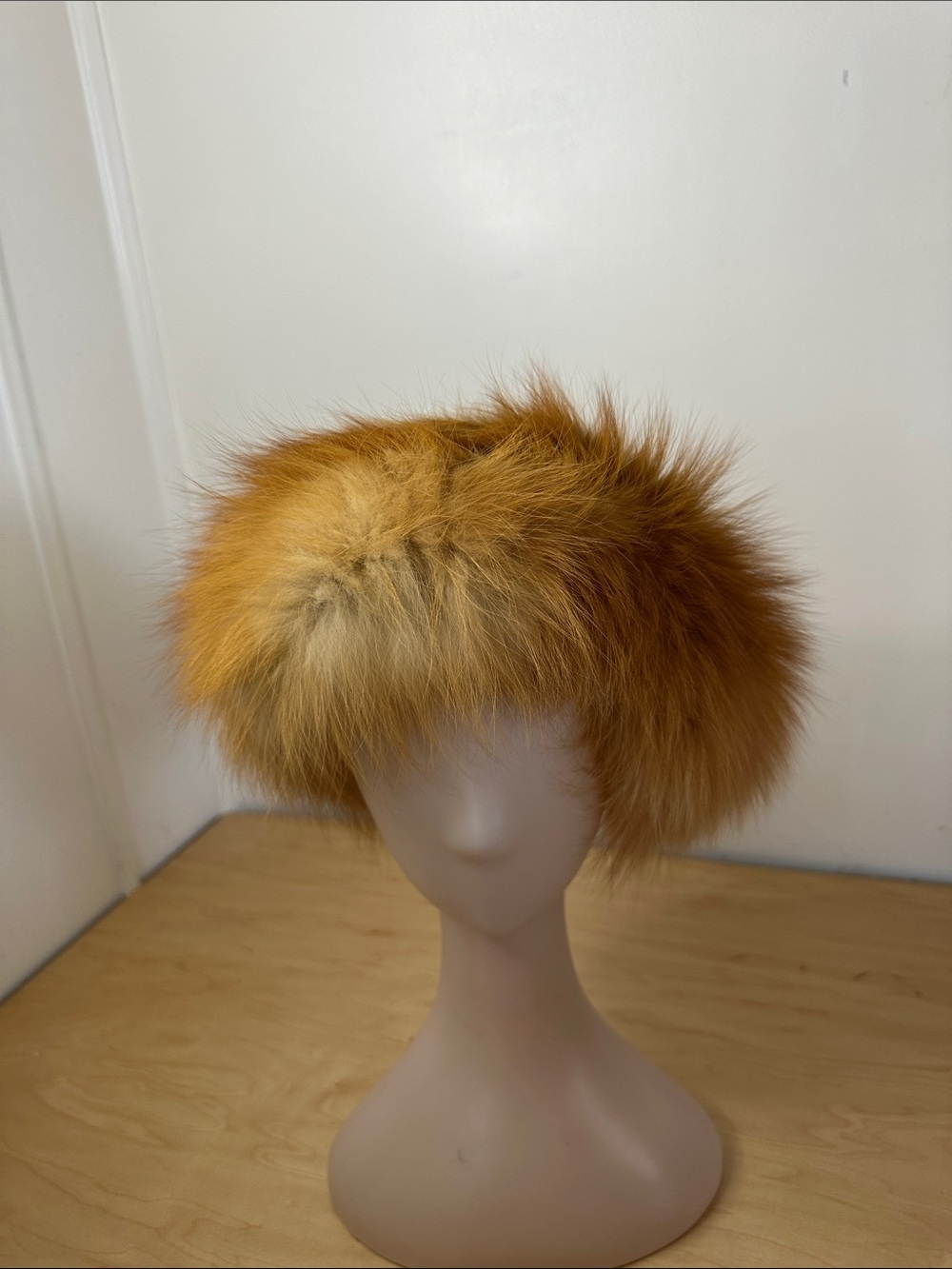 Eric Javits Plush Faux Fur Headband or neck wrap in Ginger Amber/faux fox